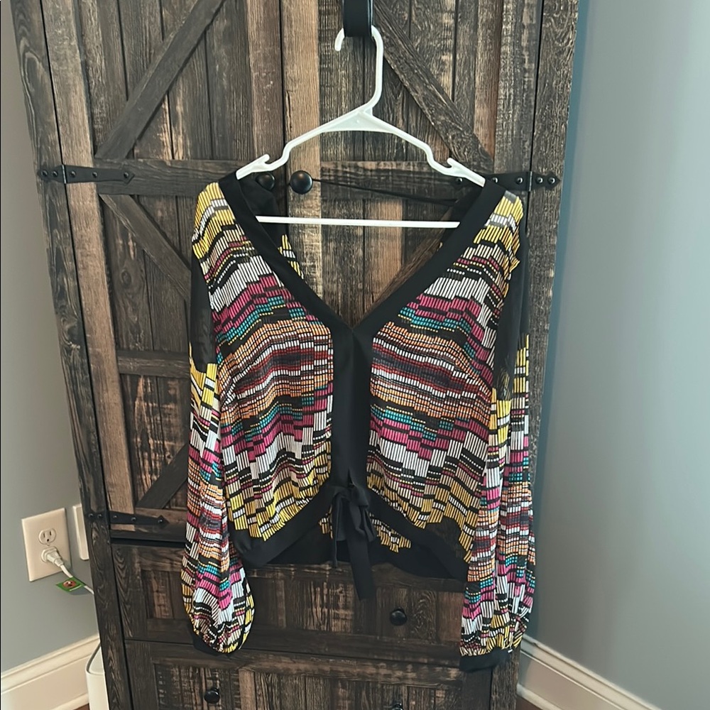 Colorful Striped V-Neck Blouse